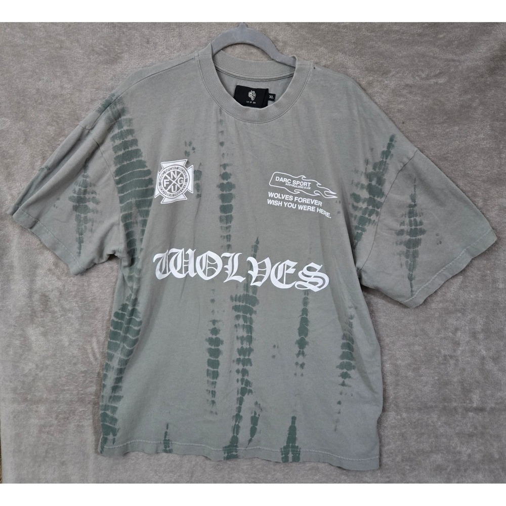 Darc Shirt Sport Forever Were Here Mens Extra Large Green Tie Dye Oversized